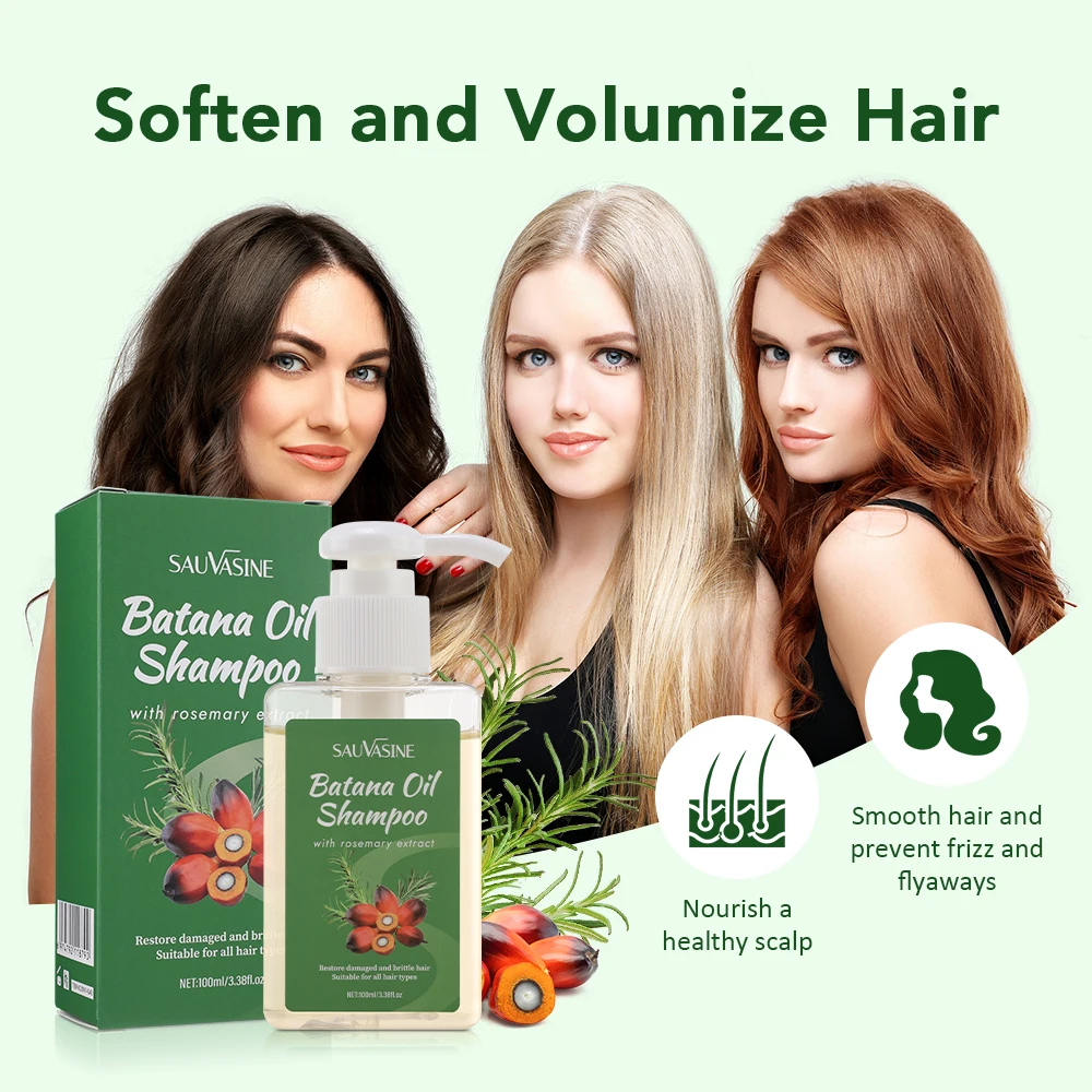 

100ML Batana Oil Shampoo for Soothing Scalp Intense Repair Batana Nourishing Shampoo with Rosemary Extract for All Hair Types