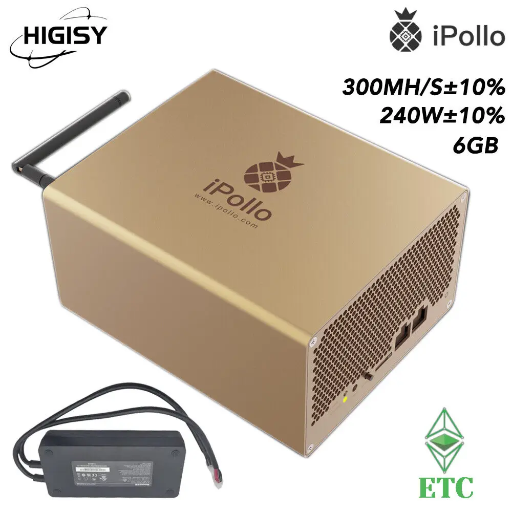 

iPollo V1 Mini ETC ETHW Miner 300MH/s 240W 6G Miner Ready US Stock