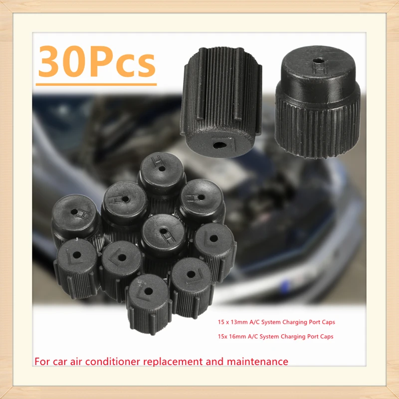 

30Pcs/Set 13mm 16mm R134a High Low A/C System Charging Port Service Caps Suitable For Car Air Conditioner Replacement