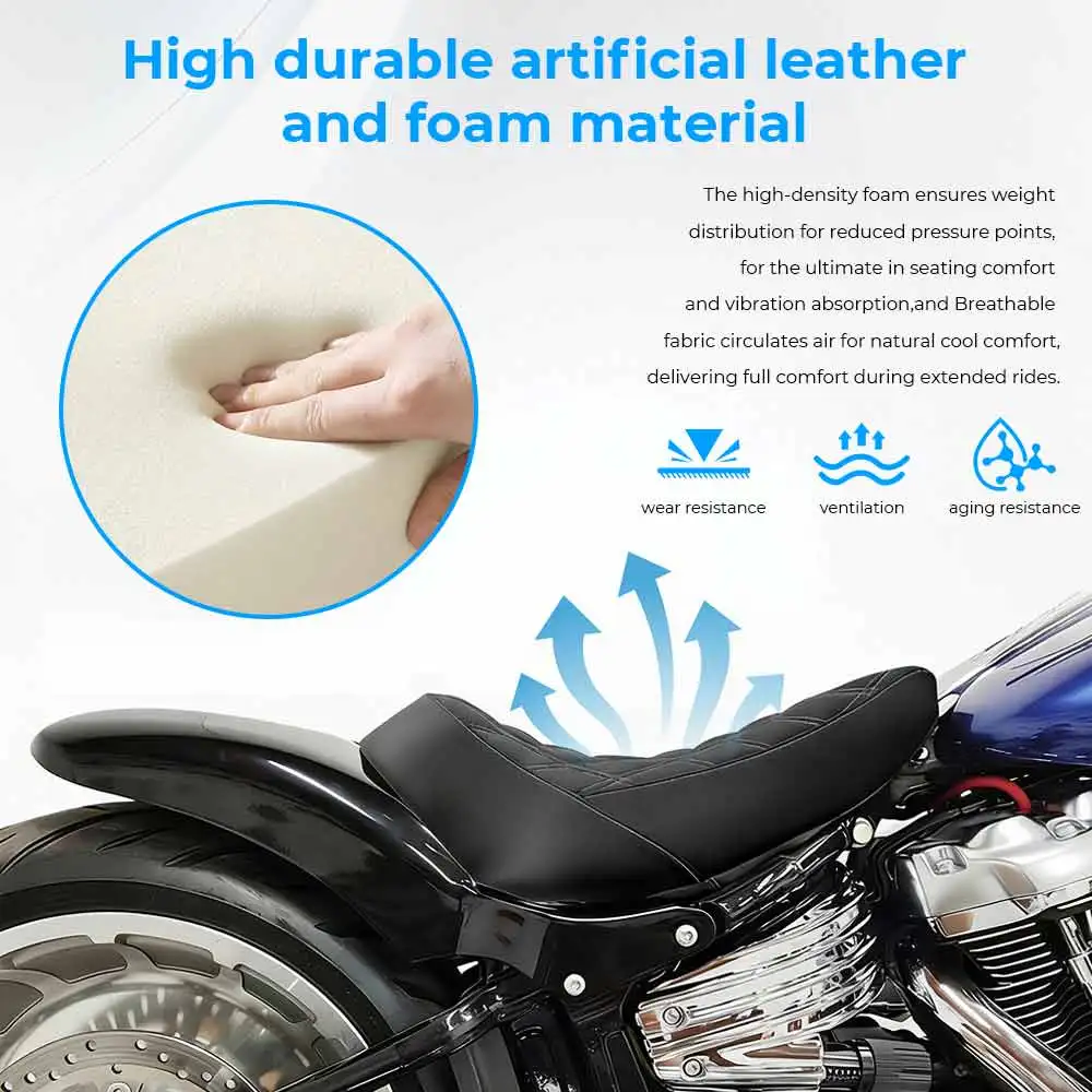 

Vivid Black 1 Set Rear Fender And Solo Seat Fits For Harley Davidson Softail Breakout Fxbr Fxbrs Fat Boy Flfb Flfbs 2018-2026