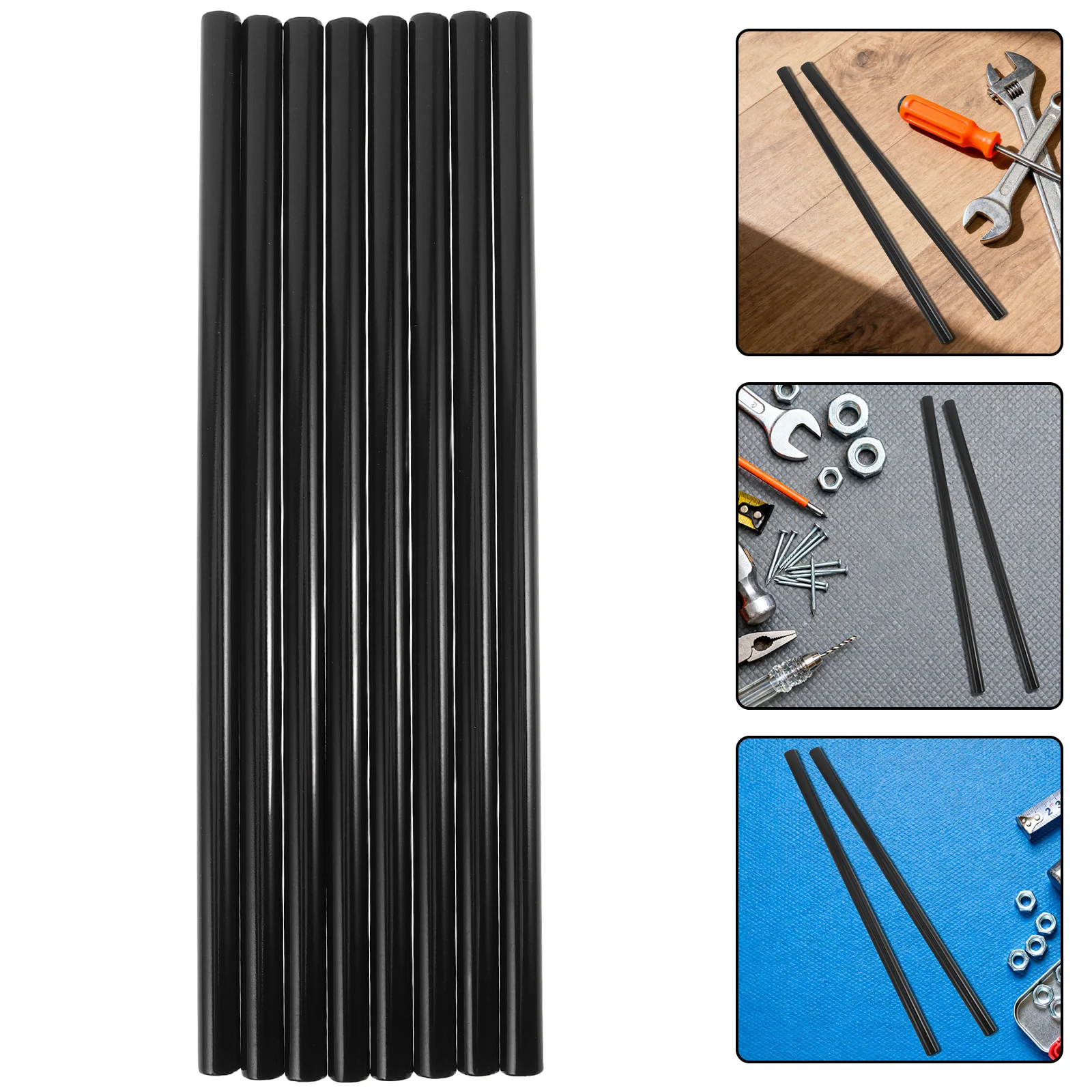 

8 шт. черных железных круглых трубок для вешалки для одежды, диаметр 16 мм, прочные, съемные, для крепления в шкафу, аксессуары, железная труба