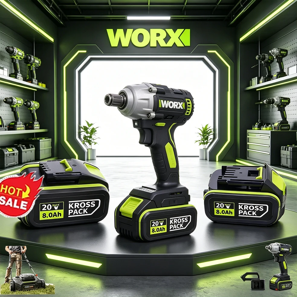 

Big Savings! Universal Replacement WORX 20V 8Ah Battery – 4pin/5pin Works with Electric Wrench & Drill, More Power