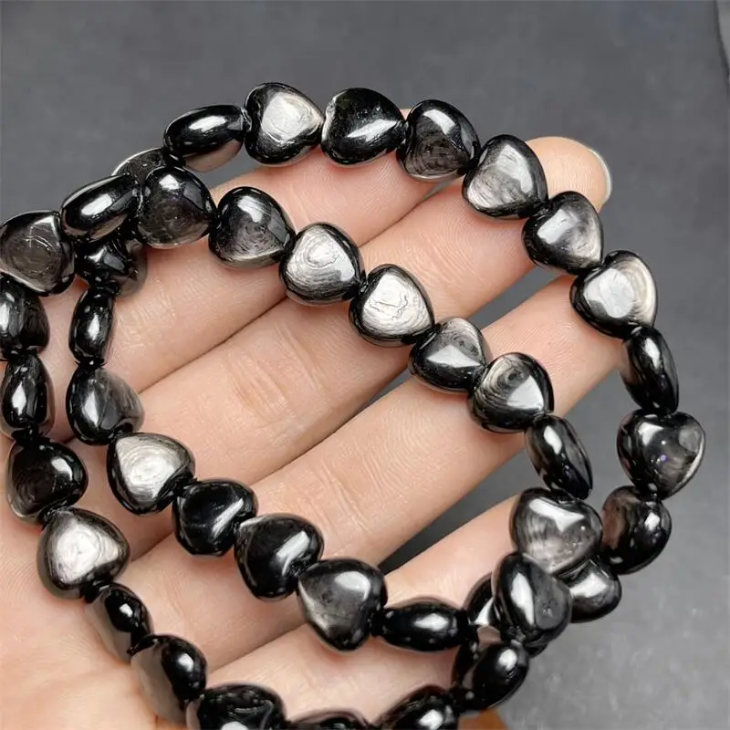 10MM Natural Hypersthene Heart Bracelet Color Beads Fashion Fresh Jewelry Men And Women Single Circle Gift 1PCS