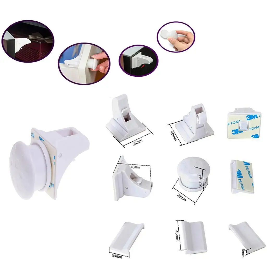 Magnetic Safety Locks Invisible Baby Cabinet Lock Childproof Adhesive Latch Secure Drawer Protection for Household Use