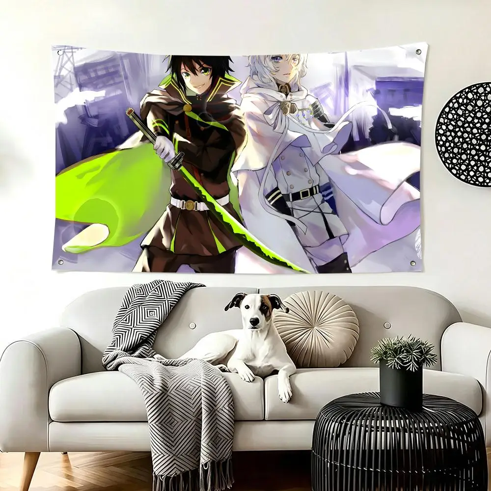 Vampire Anime S-Seraph of the End Flags  For Living Room Home Dorm Decor Wall Outdoor Camping Party Banner Gifts
