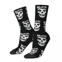 Autumn Winter Colorful Unisex Misfits Skull Heavy Metal Music Band Socks Breathable Skateboard Socks