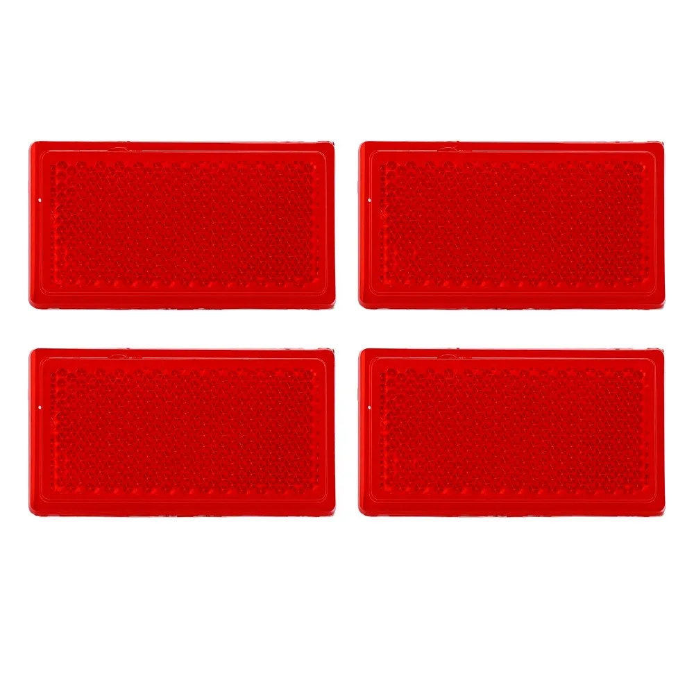 4PCS Compact PVC Reflective Tape Red Durable Adhesive Tape Reflective Strips Vehicle Safety Marking