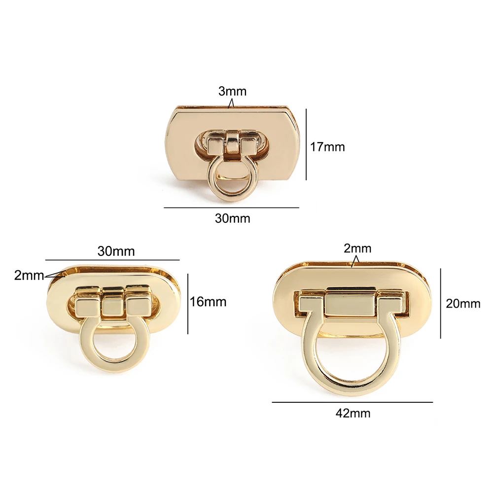 5/10/20PCS Metal Handbags Turn Lock Purse Clasp Catch Buckles For Women Shoulder Square Turn Twist Locks Replacement Accessories