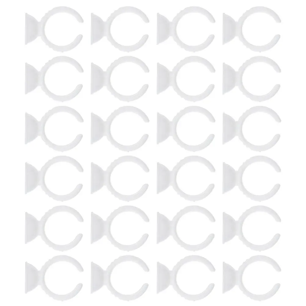 200Pcs Plastic Lash Glue Cups Ring Holder Lash Extension Rings Eyelash Grafting Tool Multi Use Plastic Rings Holders