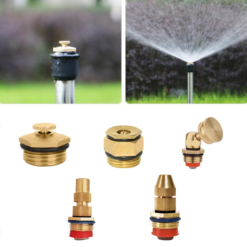 Brass Misting Nozzles Adjustable 1/2 inch Centrifugal Water Atomizing Spray Nozzle Mist Sprinkler Jet Water Save Sprinklers