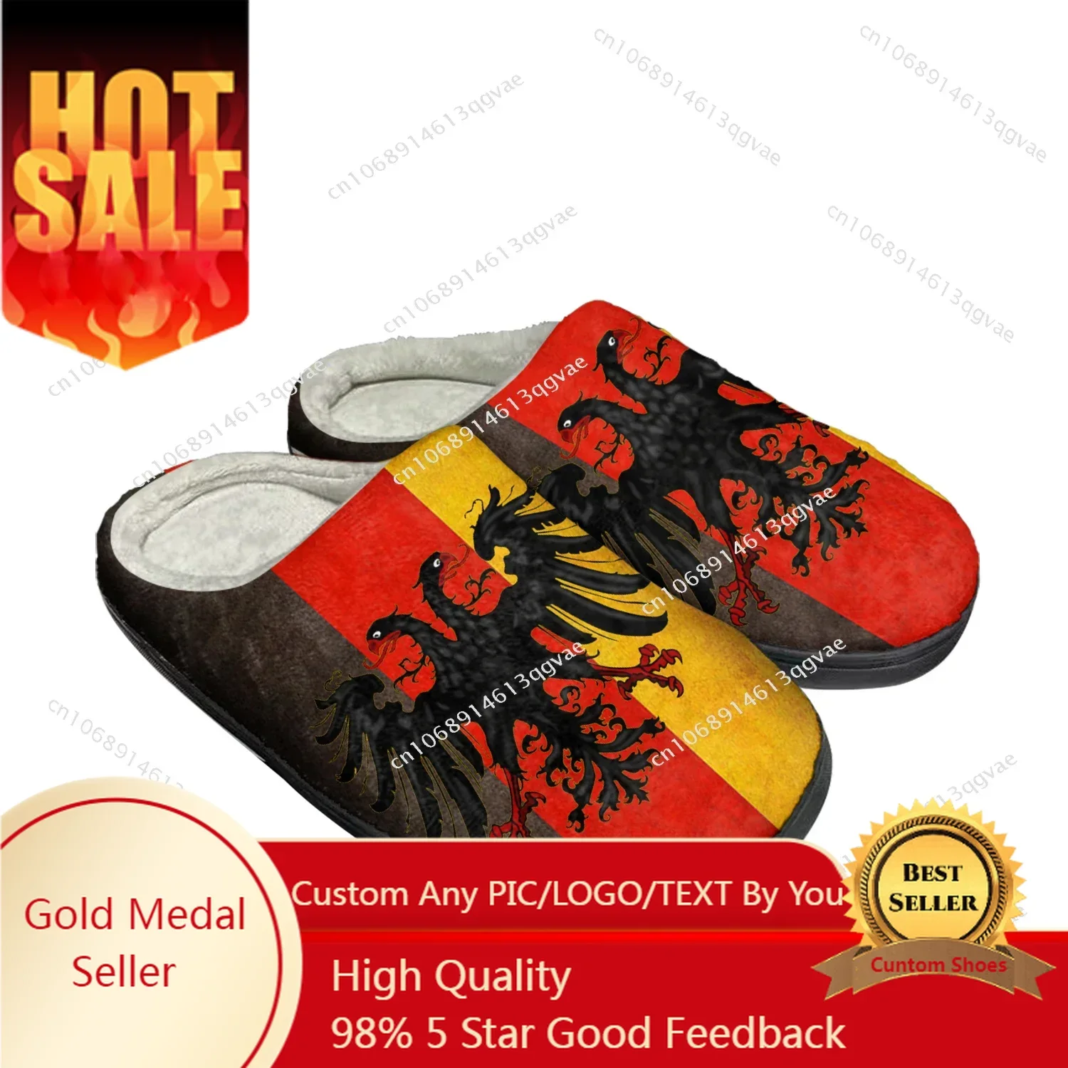 German Flag Home Cotton Custom Slippers Mens Womens Sandals Germany Plush Bedroom Casual Keep Warm Shoes Thermal Slipper