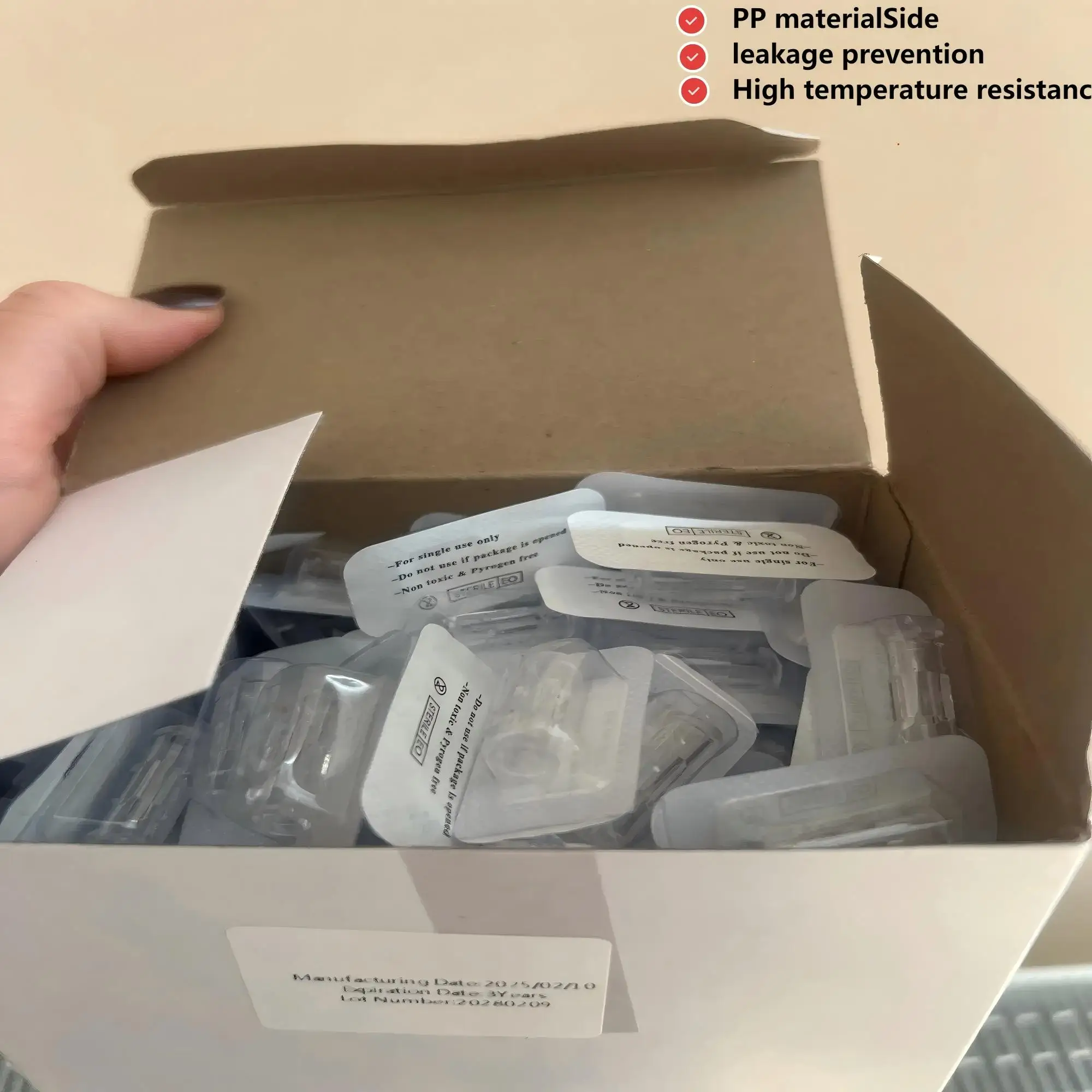 

Suitable for leak proof moving components, medical sterile plastic connectors, Ruhr syringe connectors, transparent