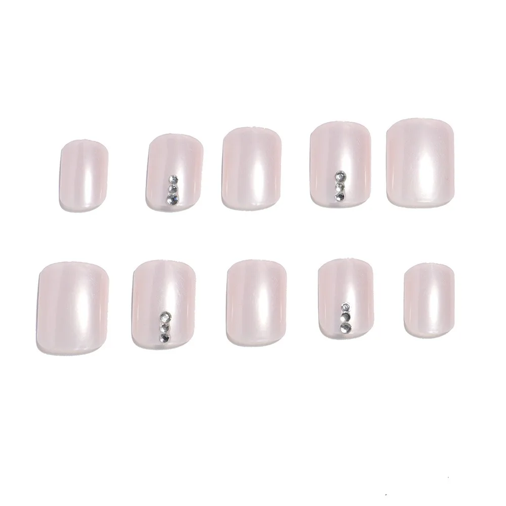 Fashion Wearable Manicure French Fake Nails Square Head Full Cover Press on Nails Nail Tips Women