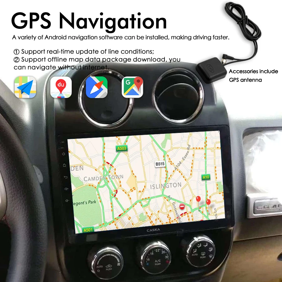 8GB+128GB AI Voice CarPlay Car Radio For JEEP Compass Patriot 2010-2016 GPS Navigation Android 13 Multimedia Video Player 2Din