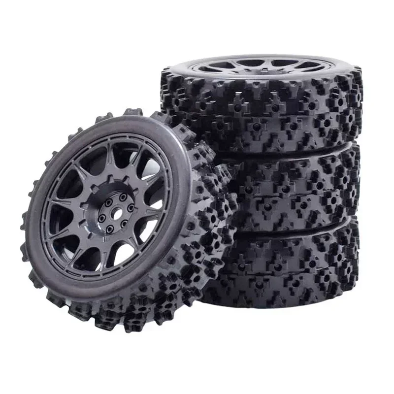 

4Pcs 70mm 1/10 RC Off-Road Car Rubber Tires Wheel Tyres Front For WLtoys 144001 144002 MJX 16207 16208 MN128 86s G500 WPL C24-1