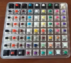 Cherry MX Kailh Box Gateron Switch Tester 72-Key Mechanical Keyboard Sampler Shaft Testing with Acrylic Base Keycap Pulle