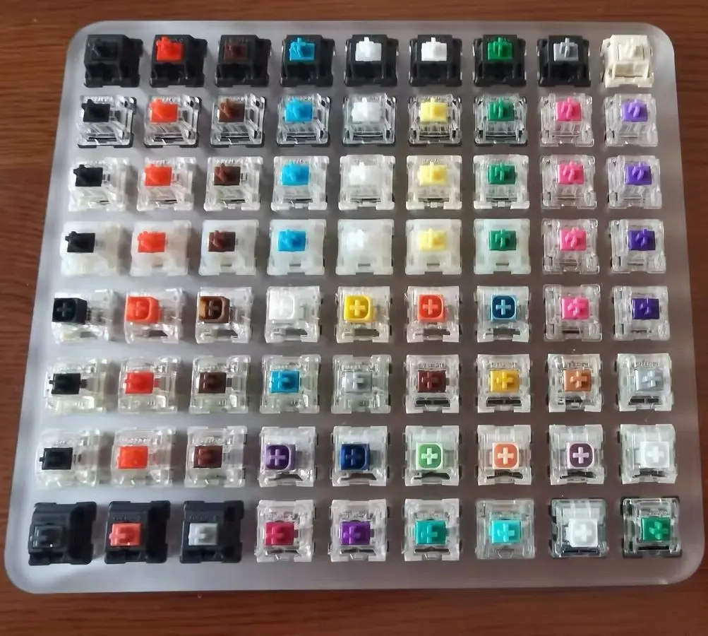 Cherry MX Kailh Box Gateron Switch Tester 72-Key Mechanical Keyboard Sampler Shaft Testing with Acrylic Base Keycap Pulle