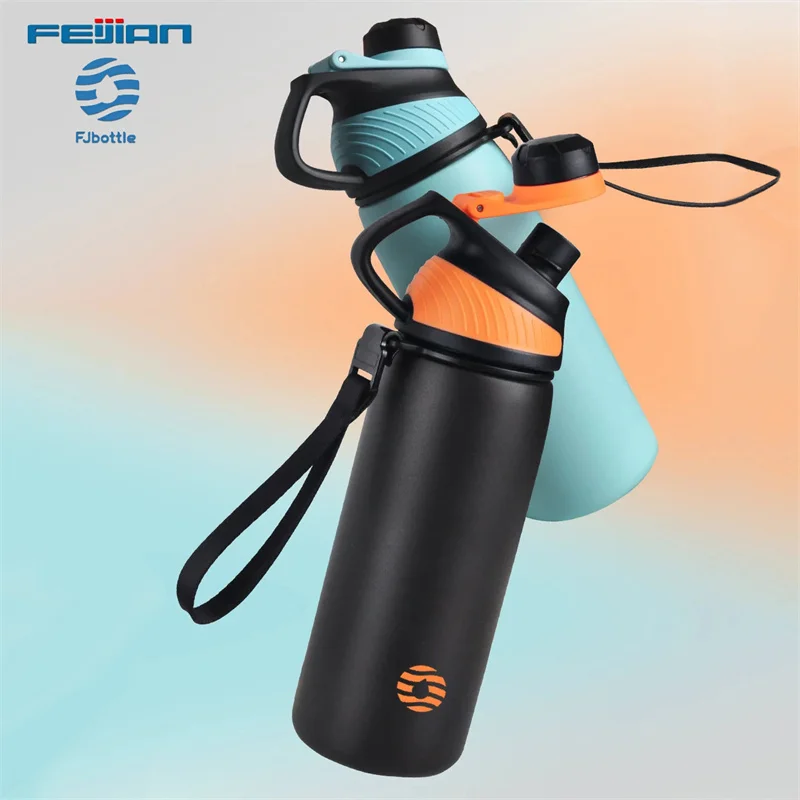Fjbottle – bouteilles Thermos de grande capacité, flacon sous vide avec couvercle magnétique, bouteille d'eau pour Sports de plein air en acier inoxydable, tasse isolée