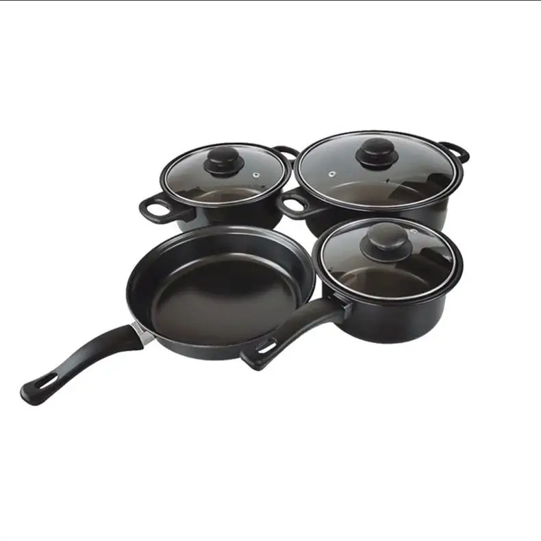 13pcs Cheap Kitchen Housewares, Iron Non Stick Cook Design Kitchen Pots Carbon Steel Cookware Sets