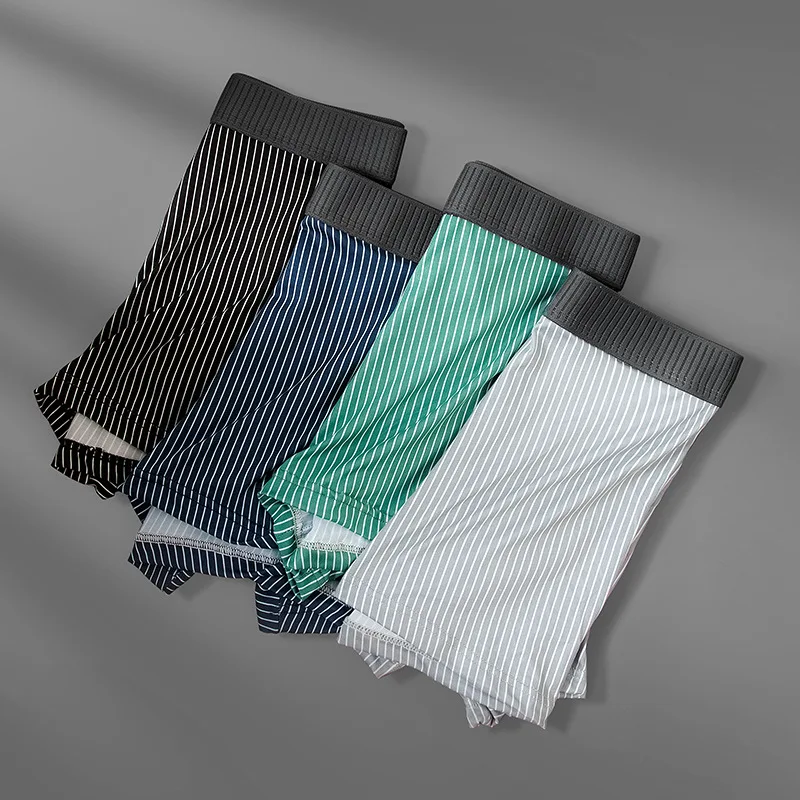 4Pcs Men's Panties Striped Comfortable Boxers Teen Large Size Short Shorts Boys Boxer Shorts Boxershorts Men Underwear for Men