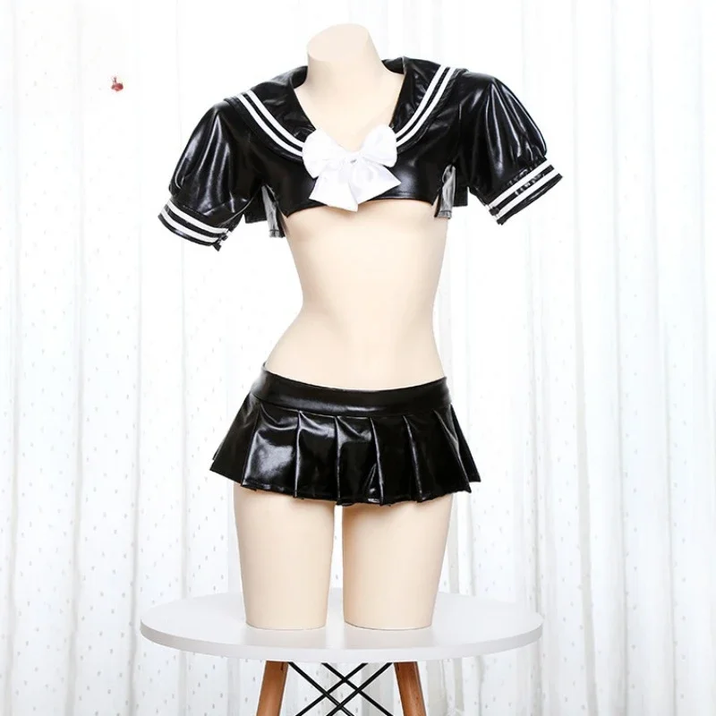 Anime Cosplay Uniforme Estudante Set, Lingerie Erótica Sexual, Saia Sexy, Cosplay Exótico, Traje Porno