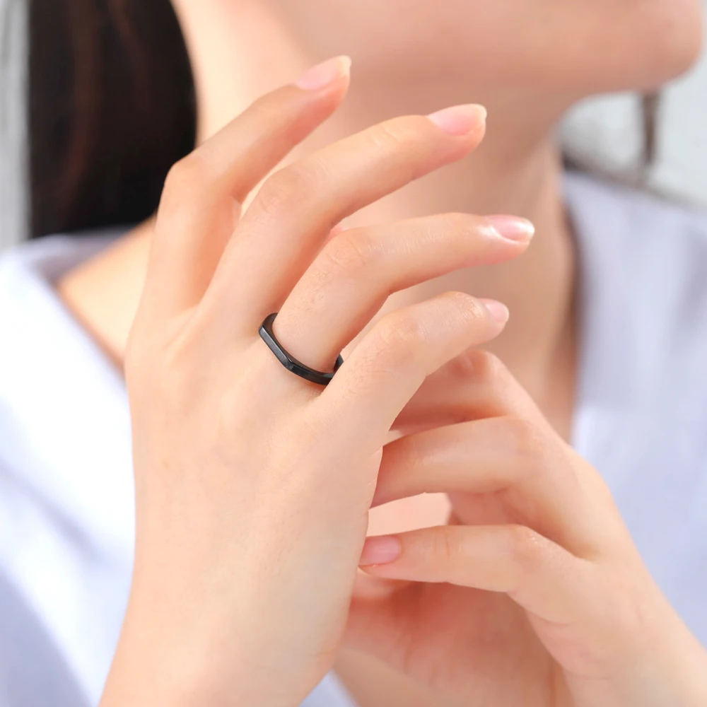 Cooltime Mode Einfacher Paar Ring für Frauen Männer Minimalistischer Goldfarbener Fingerring Liebespaar Hochzeit Verlobungsgeschenk Schmuck – Detail 11