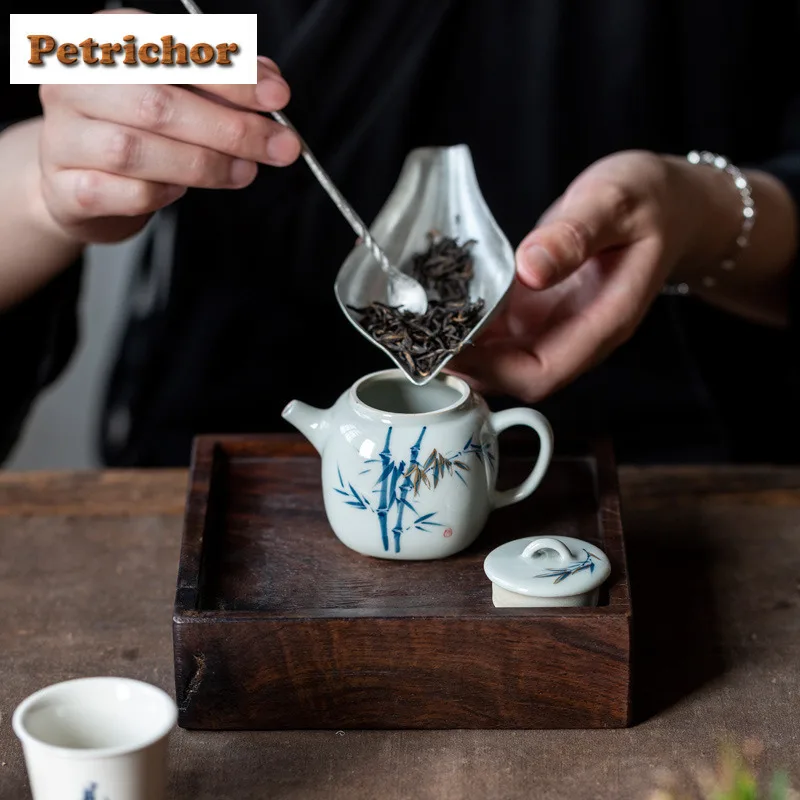 100 مللي السيراميك مذهب مربع السحلية الخيزران إبريق الشاي الإبداعية الشاي Infuser وعاء الشاي تمرغ غلاية مع ثقب الكرة أدوات المائدة الحلي #4