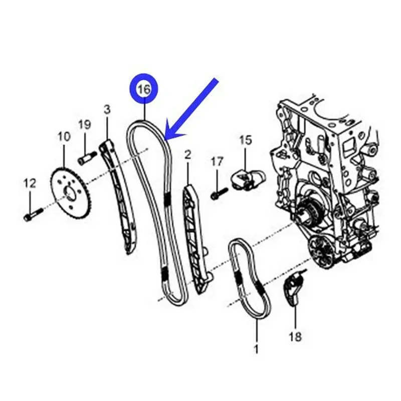 Brand New Genuine Timing Chain OEM 6719970394 6719970594 for Ssangyong Korando Sports Rexton Korando C Diesel