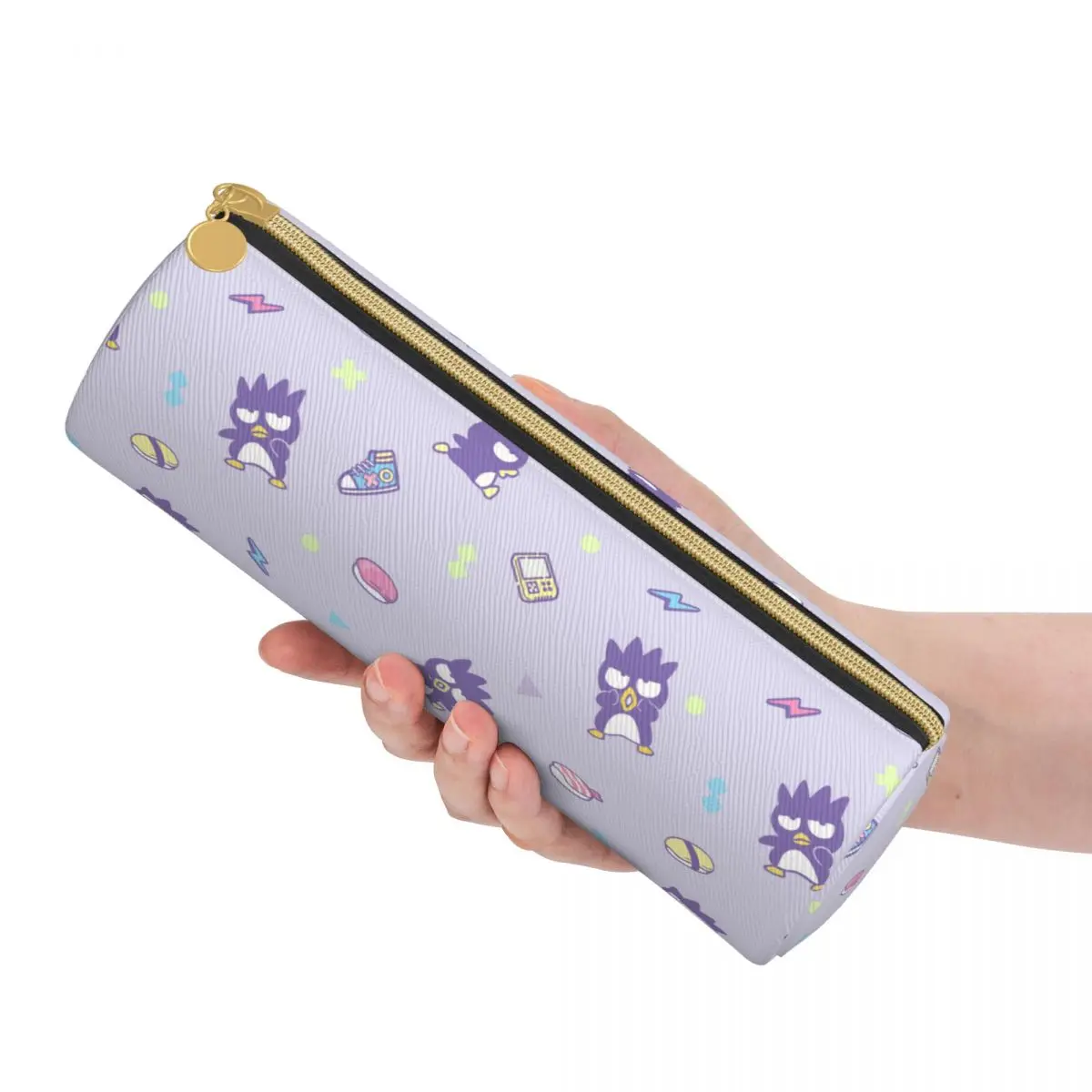 Imagem -03 - Sanrio Badtz Maru Couro Lápis Cases Criativo Pen Holder Bags para Crianças Capacidade Estudantes Escola Cosmetic Pouch