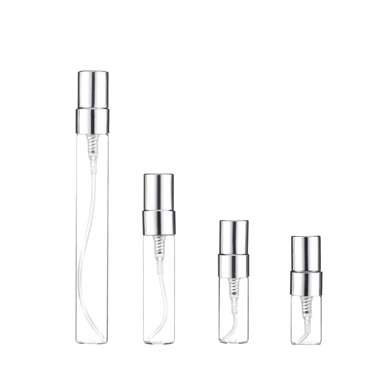 20 Pçs/lote 2/3/5/10ml tampa de metal de alumínio eletroquímico garrafa de vidro mini garrafas de perfume portátil amostra garrafa recarregável