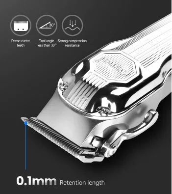 Kemei Electric Clipper Cabelo para Homens, 6 Limit Comb, Display Digital USB, Alta Potência, Especial Alemão, Cabelo KM-517