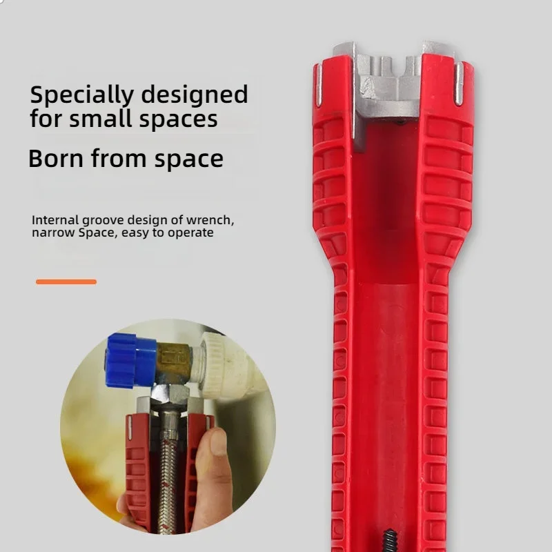 8 in 1 Sink Faucet Wrench Repair Tool Non-slip Kitchen Bathroom Faucet Assembly Key Plumbing Installation Wrench