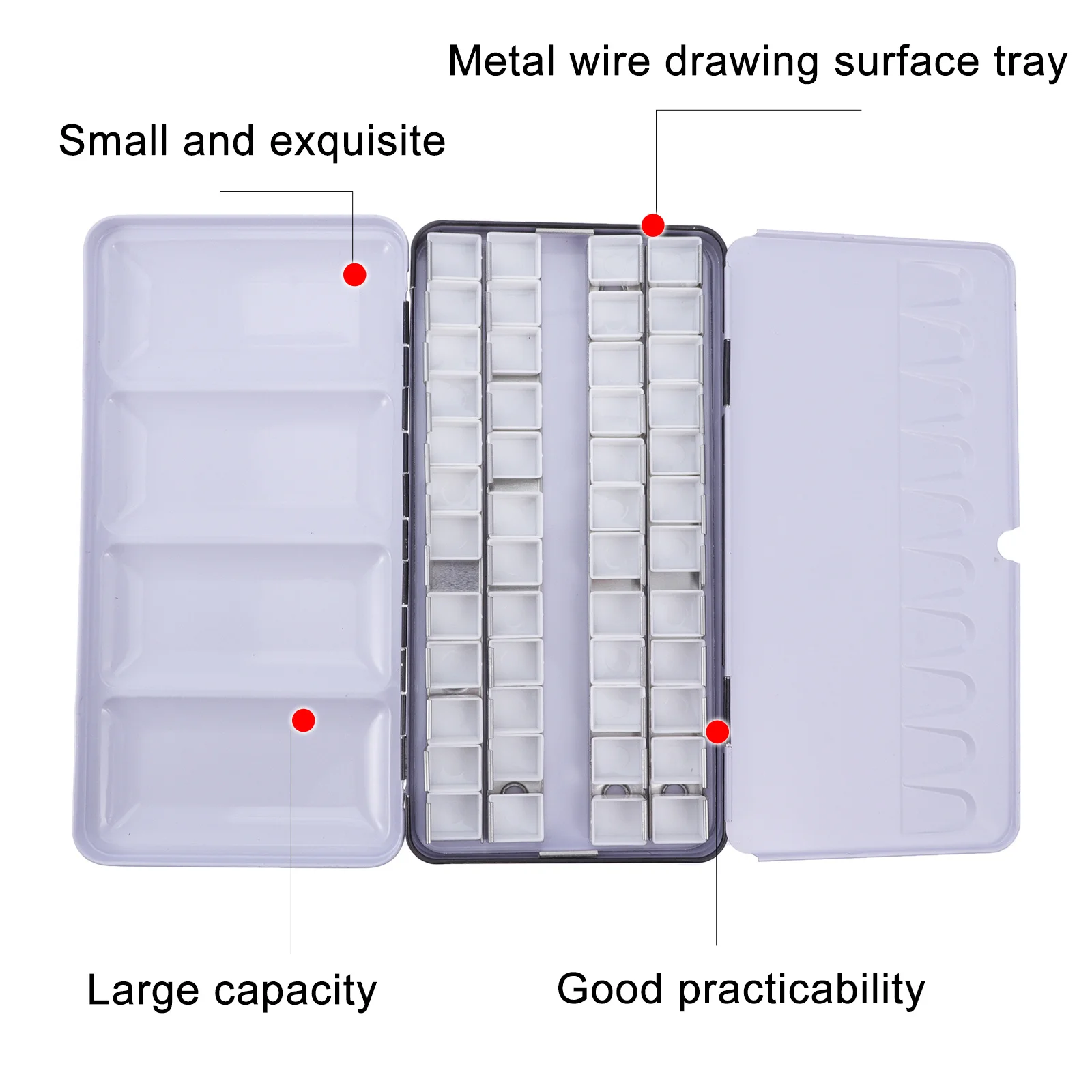

1Set Watercolor Container Large Black Metal Paint Case Folding Empty Pigment Box for Crafts Classes Festivals Paint Storage