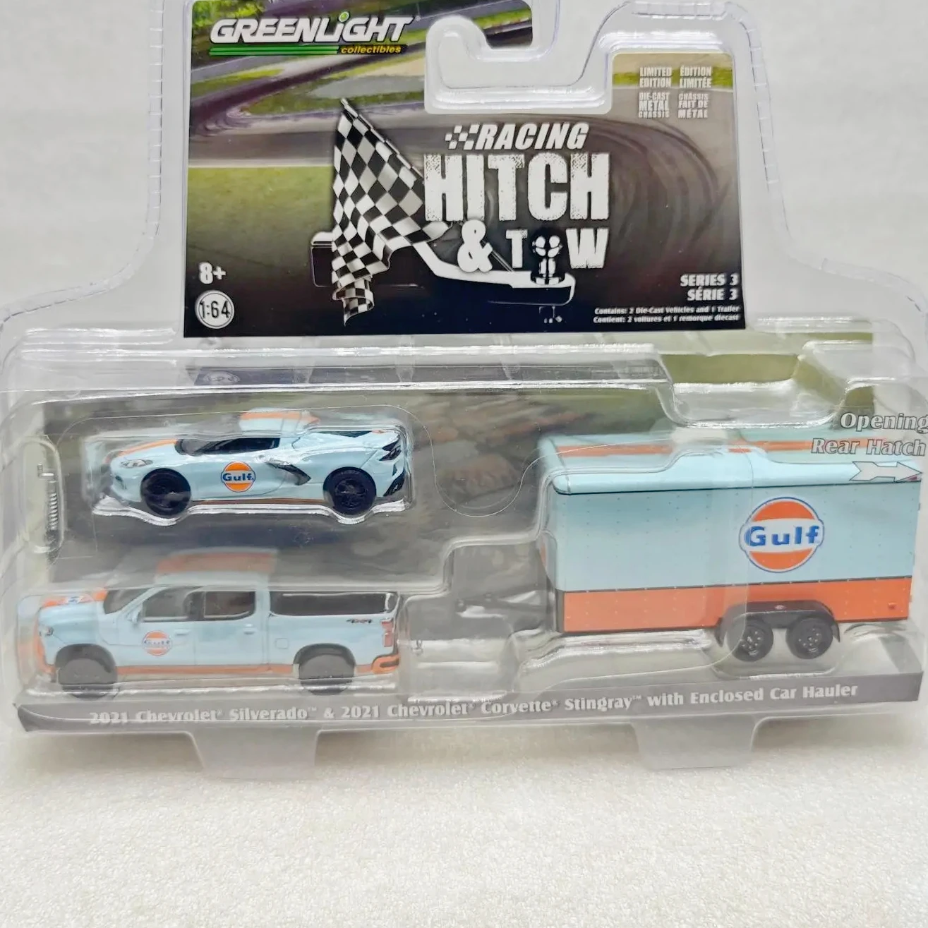 

1:64 Limited Edition Collectible Gulf Oil Corvette C8 With Gulf Oil 31110-C High-end Alloy Model Small Toy Giftalloy Car Model T