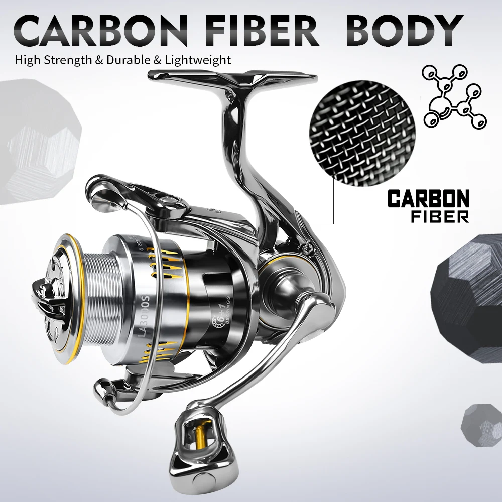 PROBEROS Carbon Fiber Spinning Reel 5.2:1 Gear Ratio 6+1BB 5-7kg/11-15lb  Drag 1500S-3000S series Lightweight Carbon Fishing Reel - AliExpress 18