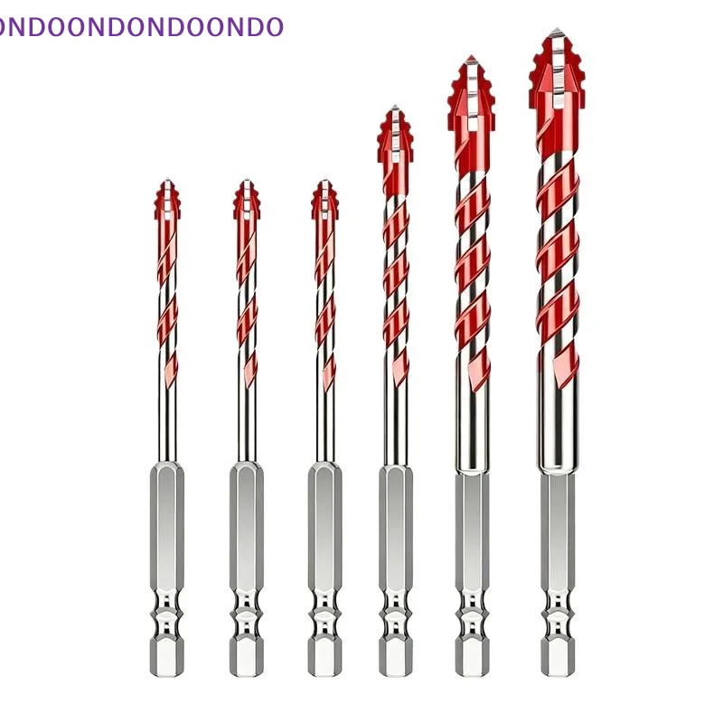 High Hardness Four-Edged Eccentric Drill Bit Set 1-4Pcs Serrated Skewed Head Drilling Tool for Ceramic Tile Brick Wood Work