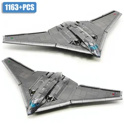 2023 New Military MOC 1163pcs Stealth Strategic Bomber Model Building Blocks DIY Fighter Model Bricks Toys For Children Boy Gift