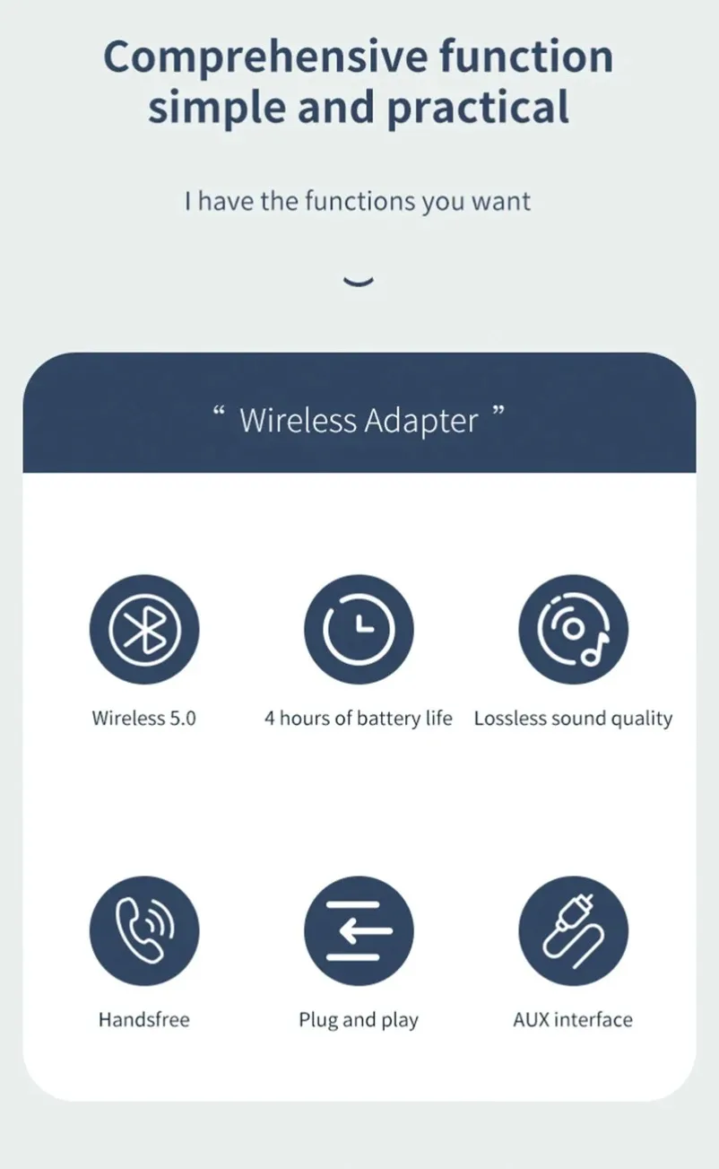 محولات لاسلكية بلوتوث 5.0 استقبال الصوت الارسال Hansfree دعوة 3.5mmAUX جاك USB دونغل ستيريو الموسيقى الكمبيوتر التحكم في الفيديو