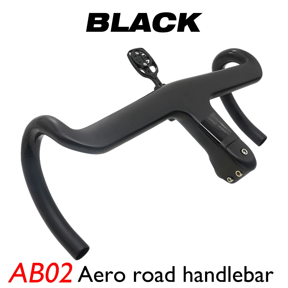 

BLACK carbon fiber road bike handlebars, integrated Aero handlebar AB02, 28.6mm, internal cable routing, bicycle accessories
