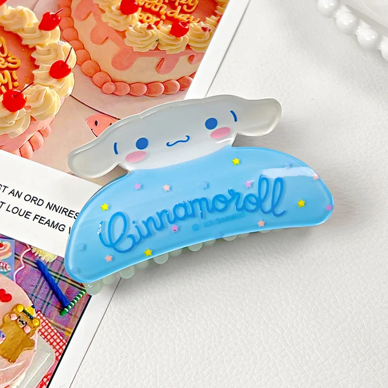 Pince à cheveux dessin animé petit Animal Sanrio, griffes mignonnes et douces à l'arrière de la tête, épingle à cheveux, couvre-chef, pinces requin en acrylique Kawaii