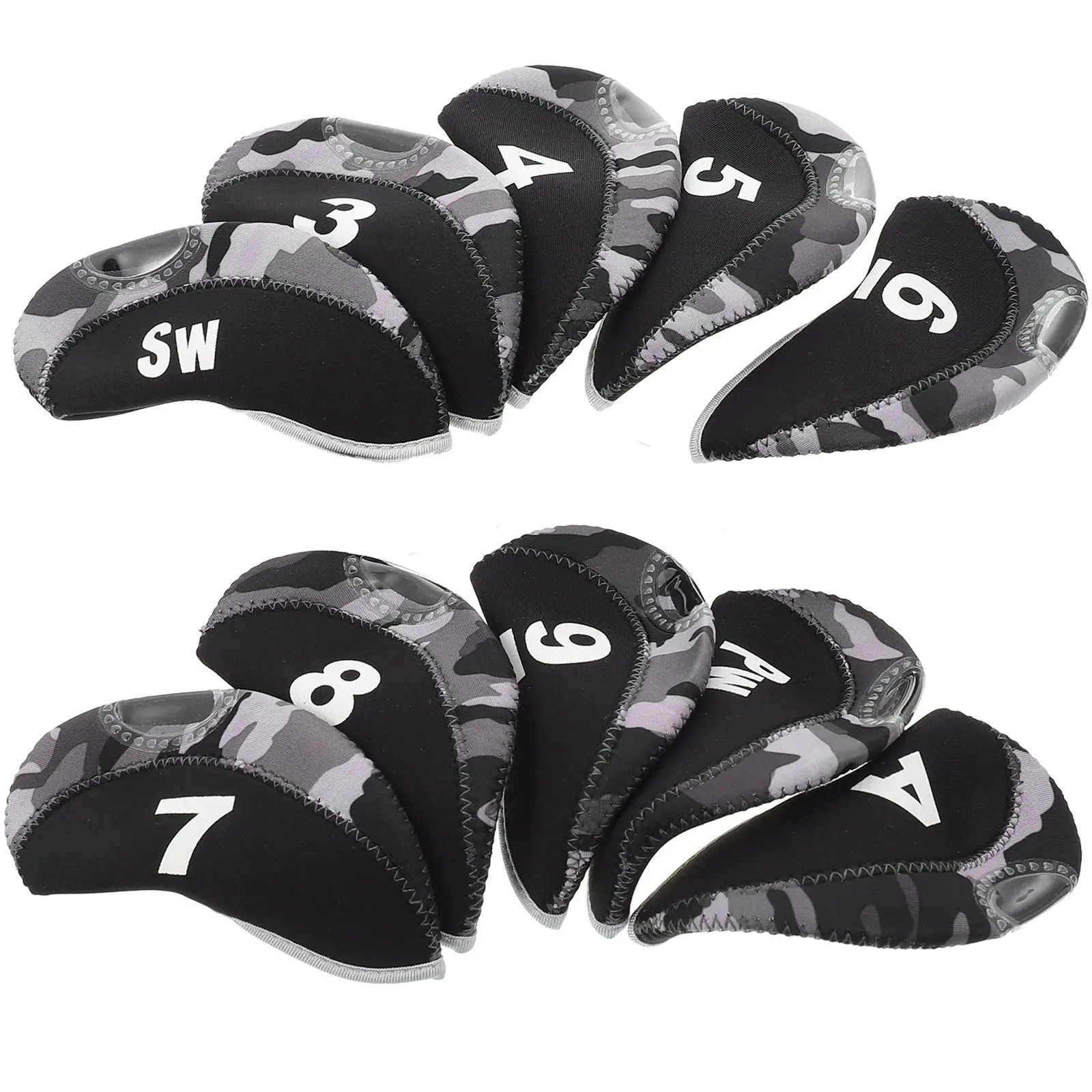 

10 Pcs Golf Head Cover Putter Protector Lightweight Elastic Club Covers Golfing Equipment Accessories Mallet Rod Head Supplies
