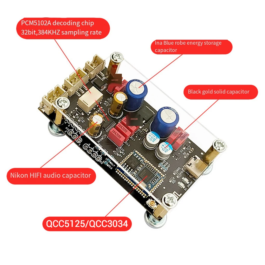 APTX-Adaptateur sans fil HD QCC5125 Sat AC, Bluetooth 5.1, Carte récepteur, Radiateur, Décodeur audio, 24 bits, 96kHz