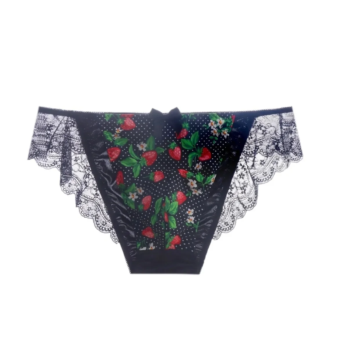 

Man's Floral Lace Black Briefs T-Panties Harajuku Live Show Private FKK Party Run Festival BF Gifts