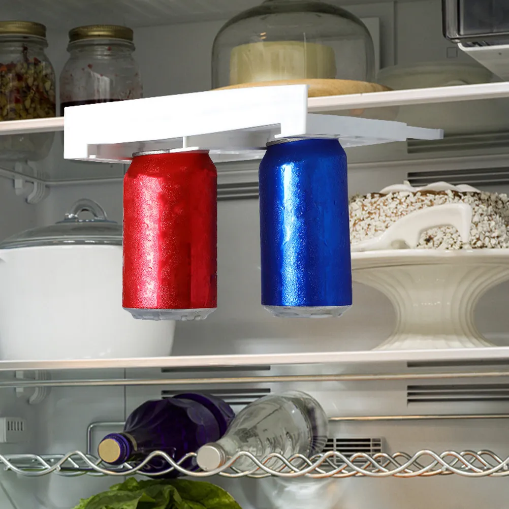 

2pcs Refrigerator Beverage Organizer 8 Can Storage Rack For Fridge Hanging Dispenser Holder Drink Cooler Accessory Bar