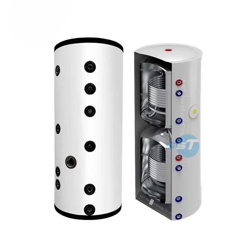 200L Stainless Steel Heat Pump Air to Water Heater Buffer Tank with Two Coils Multifunction Hot Water Tank WRAS Certified for view 3