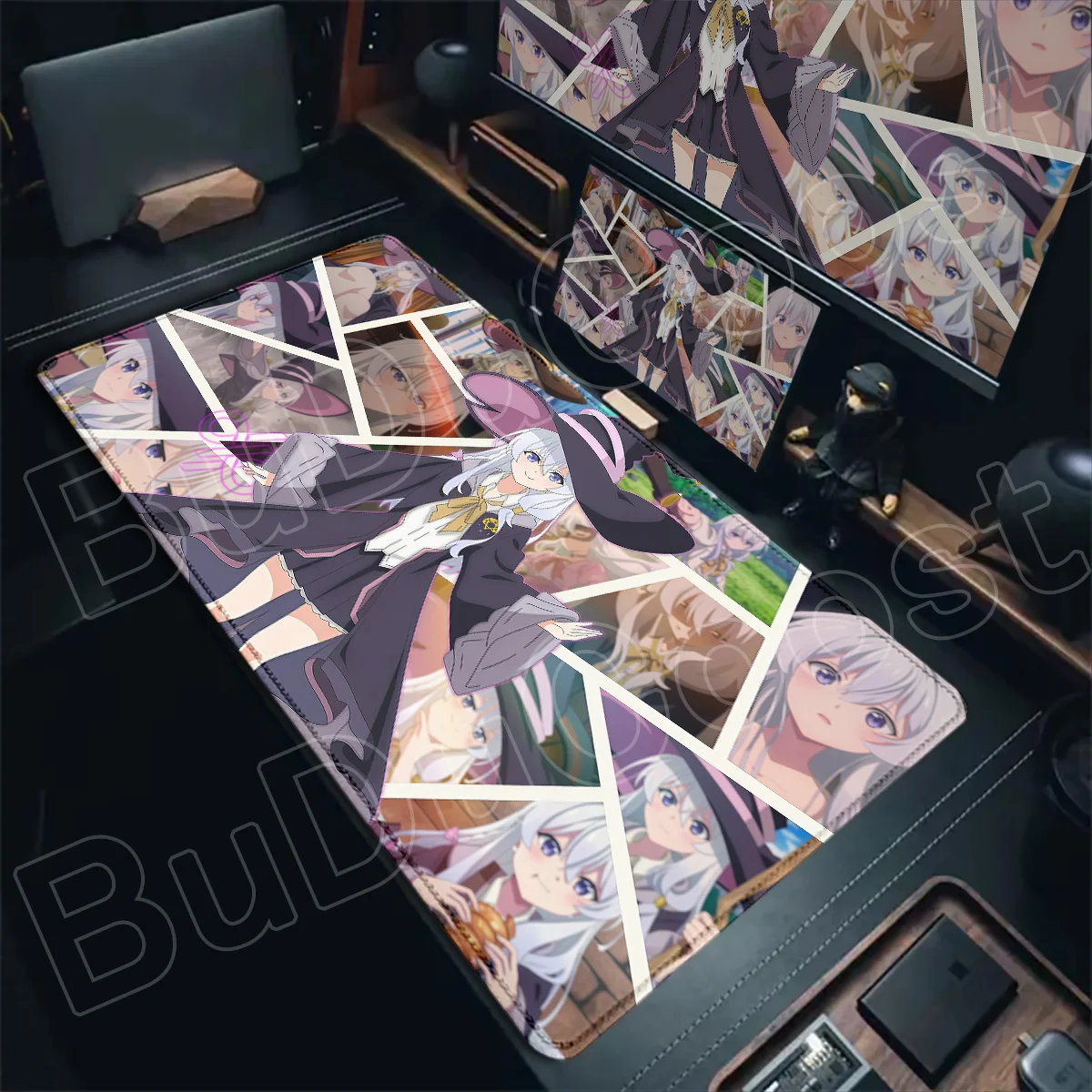 Non-slip Rubber Base Mouse Pad Large Wandering Witch Laptop Anime Keyboard Mats Kawaii Girl Elaina Desktop Carpet PC Accessories
