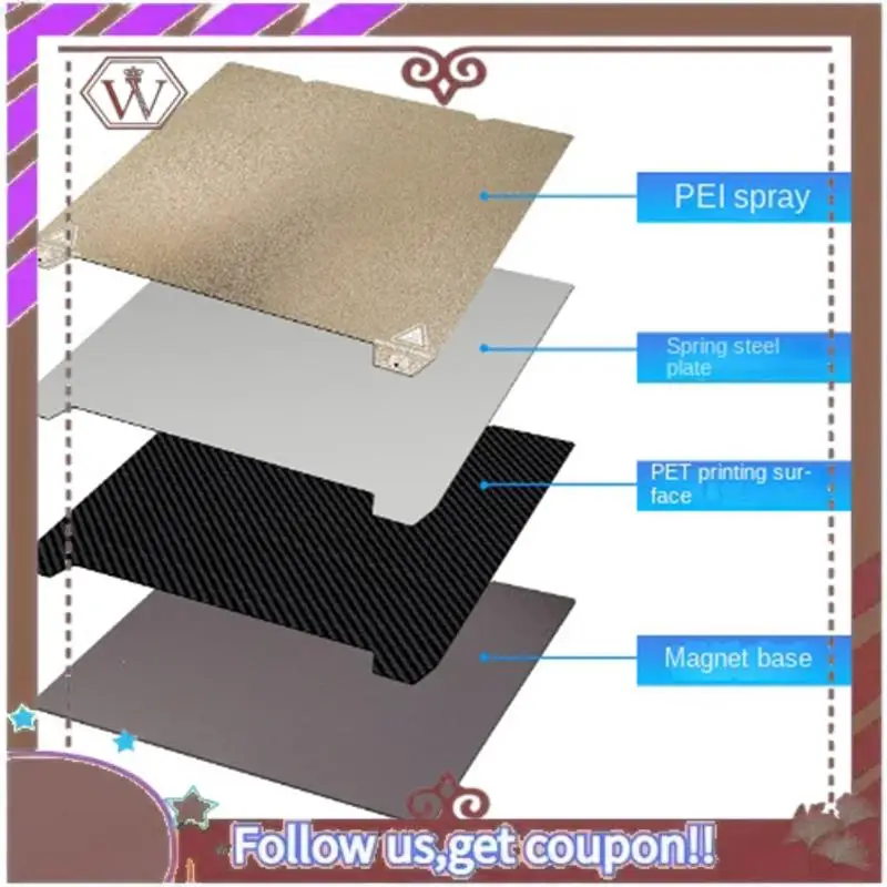 ABBG-For Ender-3 /End-5 S1/K1 بناء لوحة مرنة PEI PET 235 مللي متر ورقة طلاء مزدوج الجوانب Hotend ثلاثية الأبعاد قطع غيار الطابعة