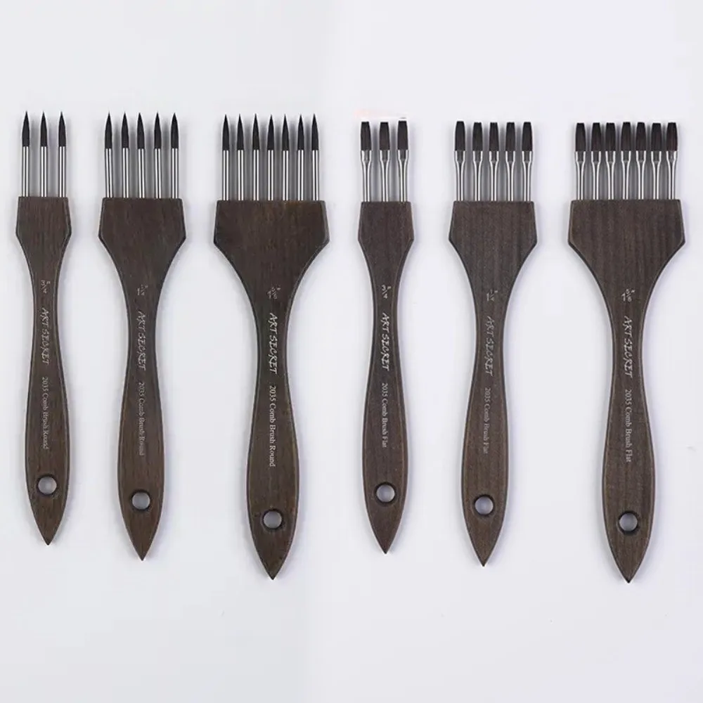 

Острый/плоский кисть для рисования с несколькими зубьями, хорошая адсорбция пигмента, гладкая картина, акварельная кисть, нейлоновая гибкость