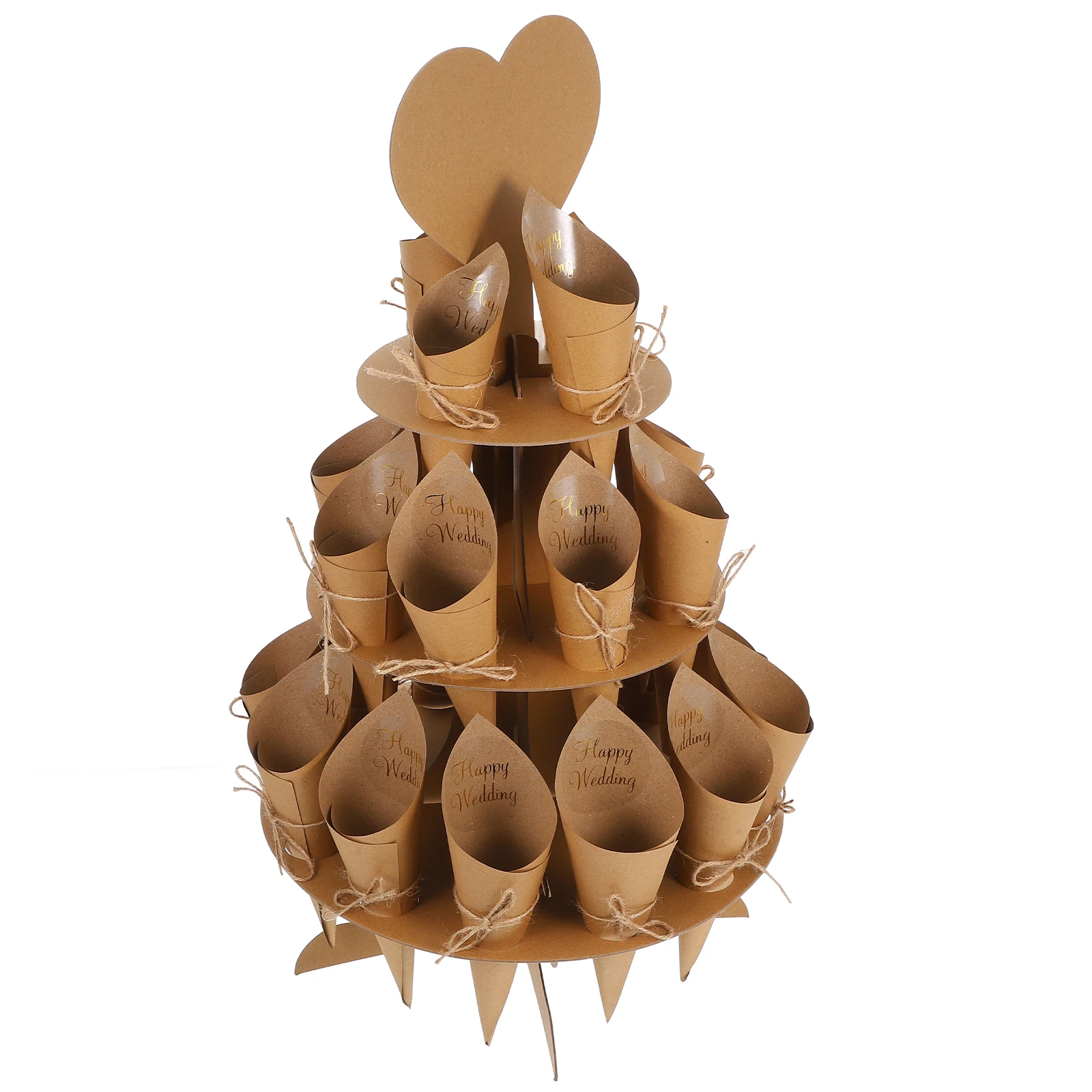 

1 set 1 Set Wedding Paper Confetti Cones Petal Holders Light Brown Natural Decorative Flower DIY Party Favors Cone Storage