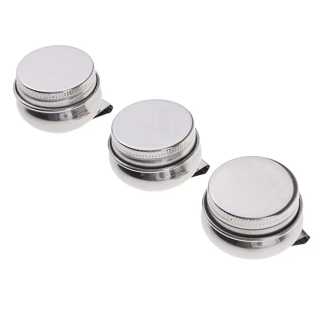 3x Travel Steel Palette Cup Single Dipper with Clip and Air Tight